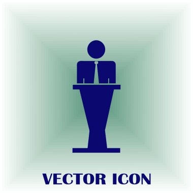 Hoparlör vektör simgesi. Tribün örnek konuşan hatip.