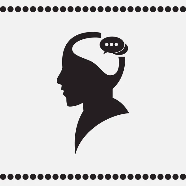 SIlhouette of a head with speech bubble. SIlhouette of a head with speech bubble vector illustration. SIlhouette of a head with speech bubble vector concept — Stock Vector