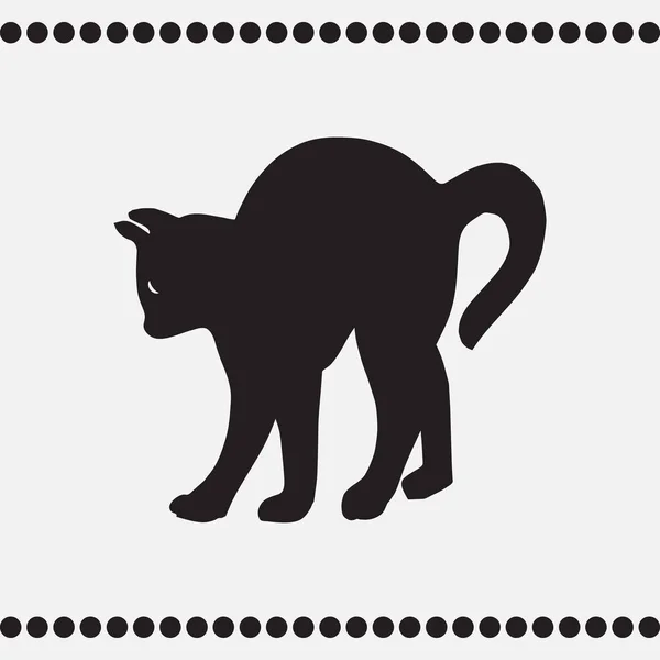 Czarna sylwetka kota. Ilustracja wektora. — Wektor stockowy