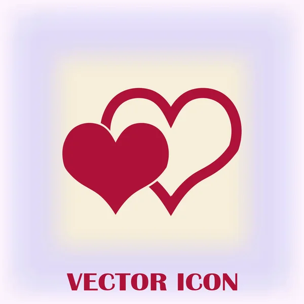 Icono del vector del corazón, símbolo del amor. Signo de San Valentín — Vector de stock