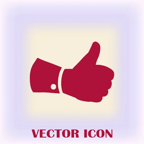 Векторный палец вверх иконка, плоская иконка вектор иллюстрация . — стоковый вектор