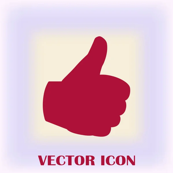 Vektor Daumen hoch Icon, flache Icon Vektor Illustration. — Stockvektor