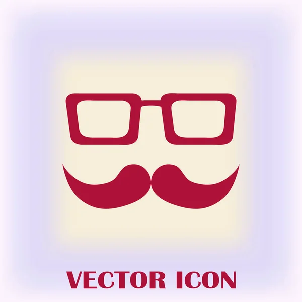 Ícone de vetor de bigode e óculos . — Vetor de Stock