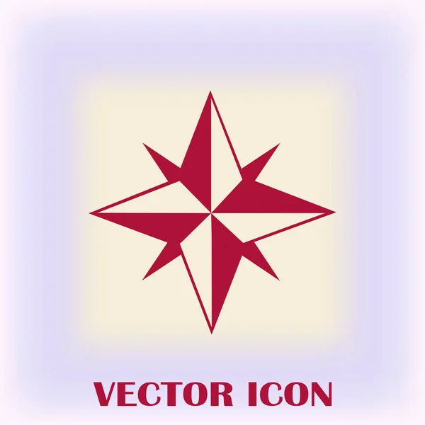 Bússola ícone plana Vector — Vetor de Stock