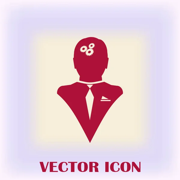 Gears in man head icon — Stock Vector