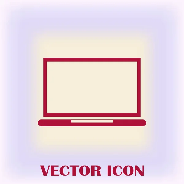 Ícone de laptop em estilo moderno plana. Símbolo do computador para o design do seu site, logotipo, aplicativo, UI. Ilustração vetorial, EPS10 . — Vetor de Stock