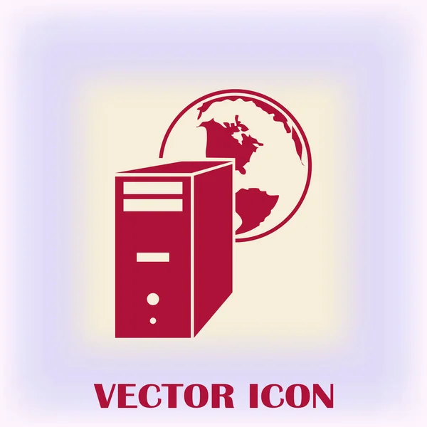 Computador ícone vetor estilo — Vetor de Stock