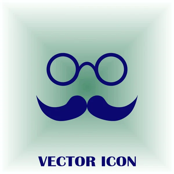 Mustache y gafas icono del vector . — Vector de stock
