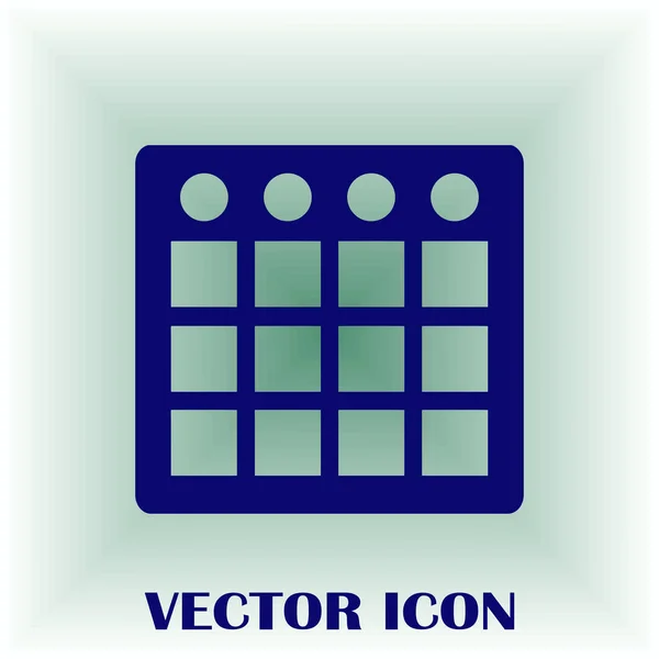 Calendario Aislado Web plana Icono Móvil — Vector de stock