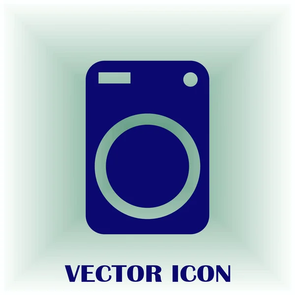 Waschmaschinen-Ikone. Gerätevektorsymbol. Scheibensymbolvektor — Stockvektor