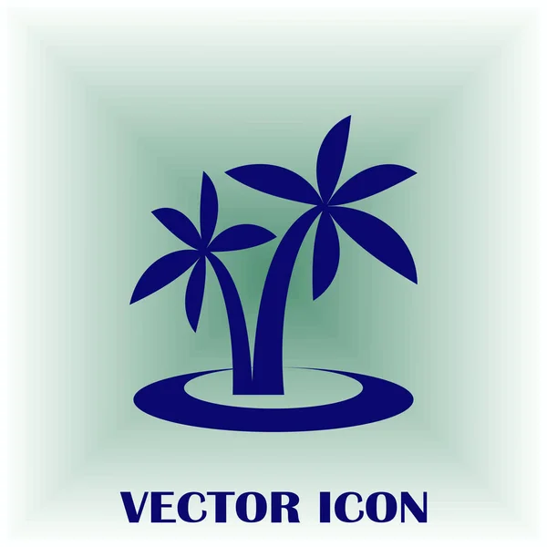 Silhouette de palmiers sur l'île. Illustration vectorielle — Image vectorielle