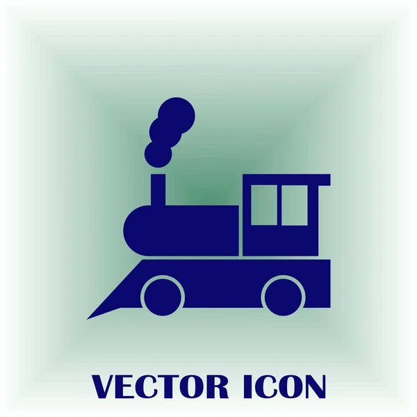 La locomotora de vapor. Antiguo icono web ferroviario — Vector de stock