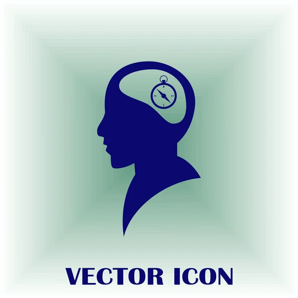 Cabeza humana en silueta con brújula rosa signo, ilustración vectorial — Vector de stock