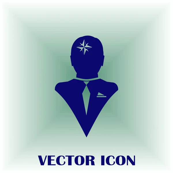 Sziluettjét az iránytű emelkedett jel, vektoros illusztráció emberi fej — Stock Vector