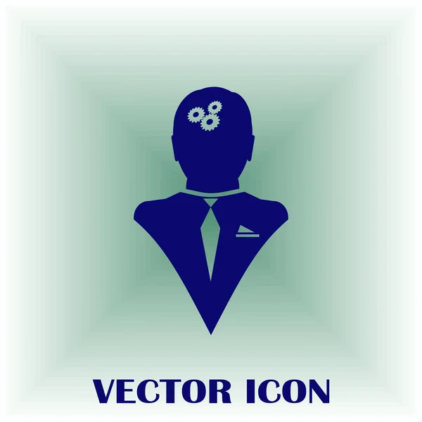 Engrenages dans l'icône homme tête — Image vectorielle