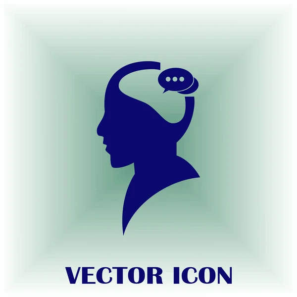 Una silueta de cabeza con burbuja del habla. SILhouette de una cabeza con la ilustración del vector de la burbuja del discurso — Vector de stock