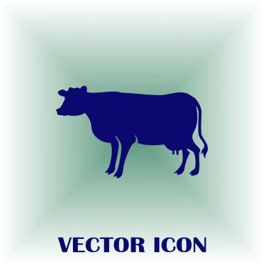 İnek siluet vektör simgesi