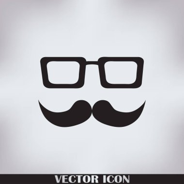 Bıyık ve gözlük vektör simgesi.