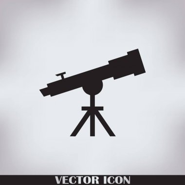Teleskop simge vektör, katı illüstrasyon