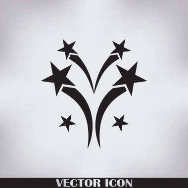 Fireworks simgesini, anahat vektör işareti. logo illüstrasyon