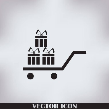 hediye simge vektör çizim. Düz tasarım stili