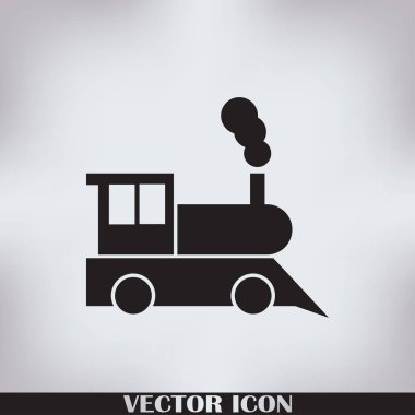 Tren simgesi: eski klasik buhar motoru lokomotif piktogram