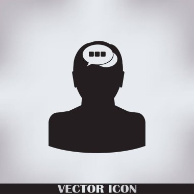 konuşma balonu, insan kafasıyla simgesi. Vektör Eps 10