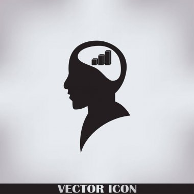 Bir grafik ile bir adam baş siluet çizimi