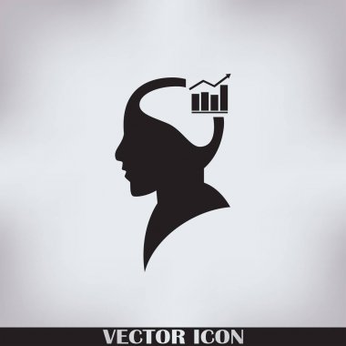 Bir grafik ile bir adam baş siluet çizimi