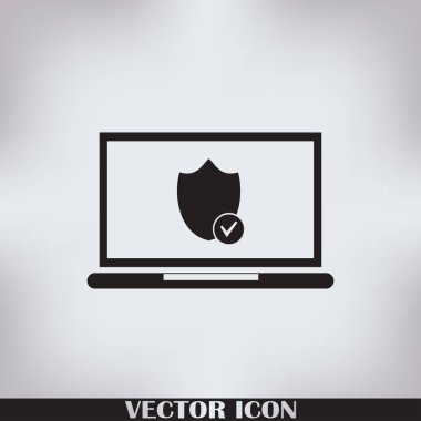 vektör dizüstü kalkan simgesi