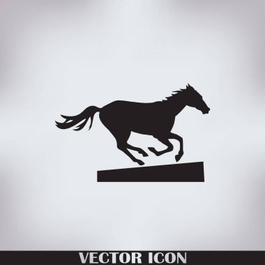 At siluet çalıştırıyor. Vektör çizim.