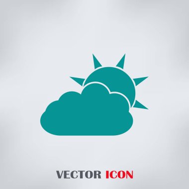 Web simgesi. Güneşin ve bulutların