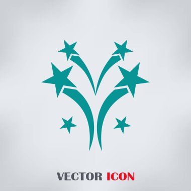 Fireworks simgesini, anahat vektör işareti. logo illüstrasyon