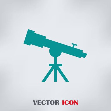 Teleskop simge vektör, katı illüstrasyon