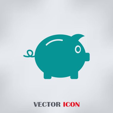 Kumbara. Anahat tarzı tamamen ölçeklenebilir vektör simgesi.