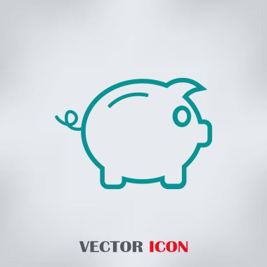 Kumbara. Anahat tarzı tamamen ölçeklenebilir vektör simgesi.