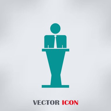 Hoparlör vektör simgesi. Tribün örnek konuşan hatip.