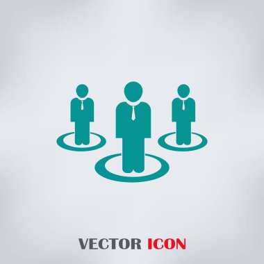 İnsanlar simgesini trendy düz stil. Kalabalık işareti. Web sitesi tasarımı, logo, app, UI kişi simgesi. Vektör çizim