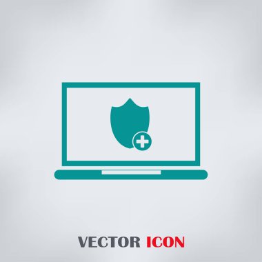 vektör dizüstü kalkan simgesi