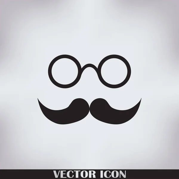 Ícone de vetor de bigode e óculos . — Vetor de Stock