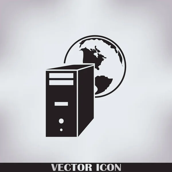 Значок монитора компьютера. Символ плоского ПК. Векторная иллюстрация, EPS10. — стоковый вектор
