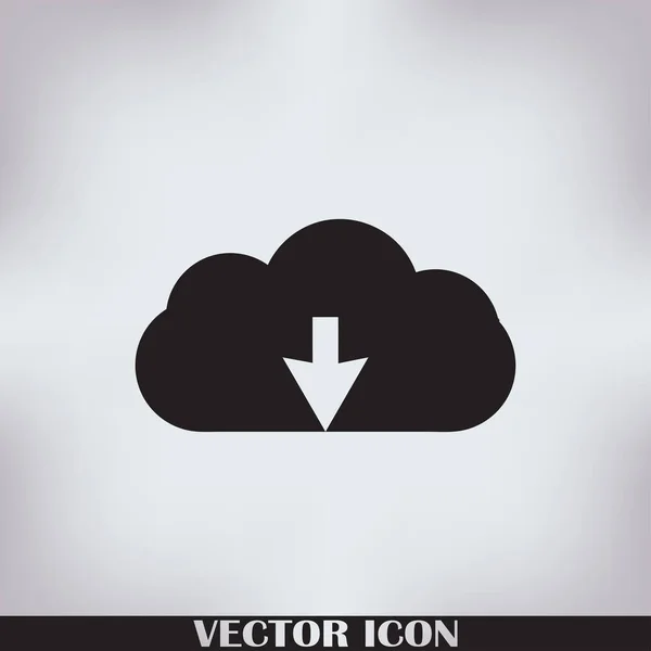 Wolke mit Pfeil nach unten Vektor-Skizzensymbol — Stockvektor