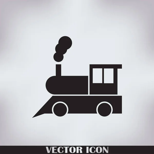 Ícone do trem: pictograma de locomotiva de motor a vapor clássico antigo — Vetor de Stock