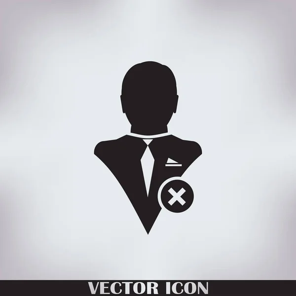 Perfil de usuario signo icono web con borrar glifo. Elemento de diseño de ilustración vectorial eps10 — Vector de stock