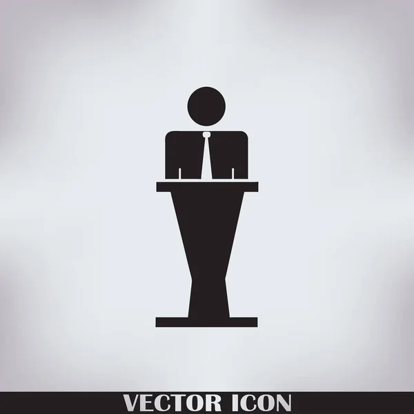 Ícone vetorial alto-falante. Orador falando de ilustração tribuna . — Vetor de Stock