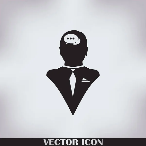 Human head with speech bubble , icon. Vector Eps 10 — Stock Vector