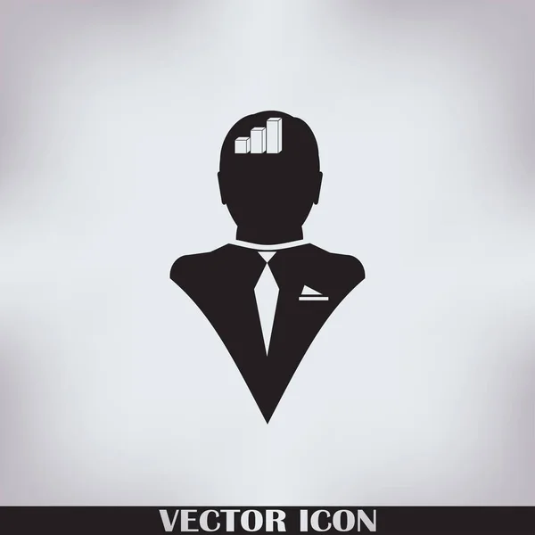 Ilustración de una silueta de cabeza de hombre con un gráfico — Vector de stock