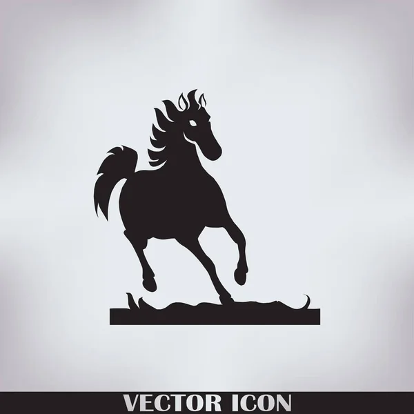 Running Horse Silhouette. Vektorillustration. — Stockvektor