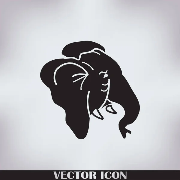 Силуэт слона. иконка — стоковый вектор