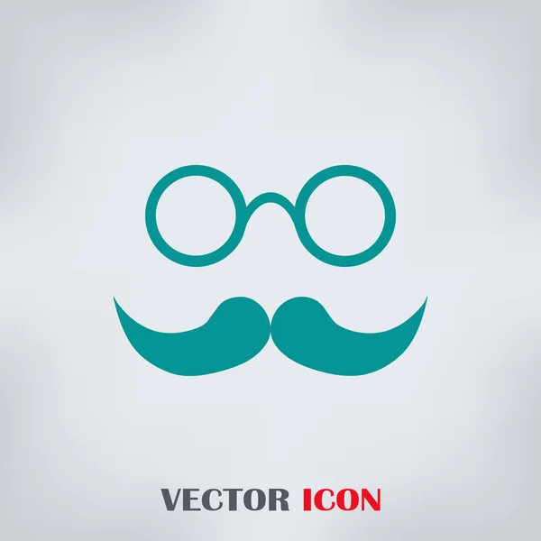 Ícone de vetor de bigode e óculos . — Vetor de Stock